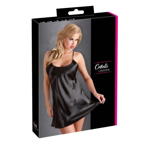 Satin Chemise Black M